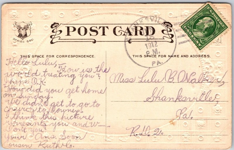 1912 Couples On The Staircase Courting Sweet Gestures Posted Postcard