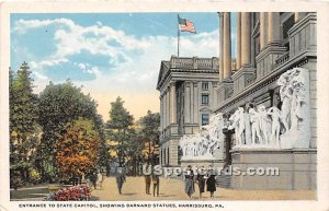 State Capitol, Showing Barnard Statures - Harrisburg, Pennsylvania PA  