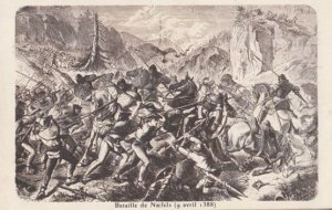Bataille De Naefels 1388 Antique Switzerland Medieval Battle Military Postcard