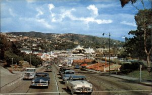 Laguna Beach California CA Classic 1960s Cars Street Scene Vintage Postcard