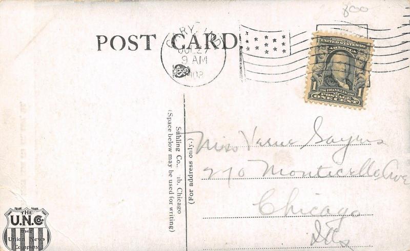 Gary Indiana~Broadway South From 6th Avenue~Gary Hardware~1908 B&W Postcard