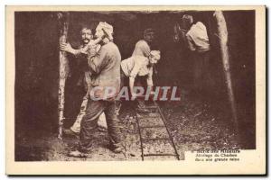 Postcard Old Mine Miners Mines Slaughter Chabron into a large vein