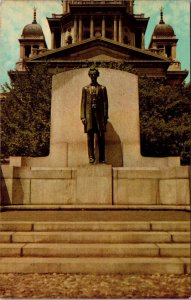 Abraham Lincoln Statue Springfield IL Postcard PC180