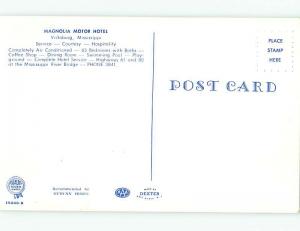 Unused Pre-1980 OLD CARS & MAGNOLIA MOTEL & POOL Vicksburg MS u5550@