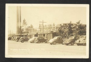RPPC ALBANY OREGON ALBANY PLYWOOD CO. OLD CARS REAL PHOTO POSTCARD