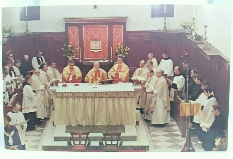 Vintage Postcard Concelebrated Mass at St John of Gods Hospital Scorton