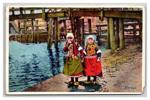 Dutch Children Cultural Dress Marken Holland Netherlands UNP DB Postcard Y17