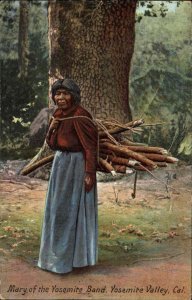 Yosemite National Park Native American Indian Woman Mary c1910 Postcard