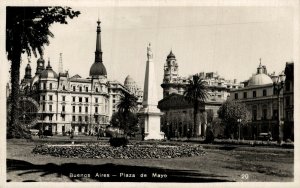 Argentina Buenos Aires Plaza De Mayo Vintage RPPC 08.53