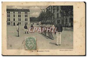 Postcard Old Army Barracks handling of & # 39armes