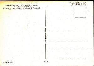 BF33212 motel nautilus lago di como   italy  front/back image