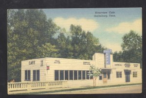 GATLINBURG TENNESSEE RIVERVIEW CAFÉ RESTAURANT LINEN ADVERTISING POSTCARD