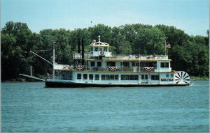 Vtg Hannibal Missouri MO Mississippi River Boat Mark Twain Steamboat Postcard