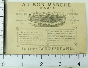 1880's Lovely Boy Singer Full Orchestra Bon Marche Paris Victorian Card F87