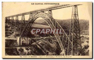 Cantal Old Postcard Viaduct Garabit line Nenssargues has Marvejols profile views