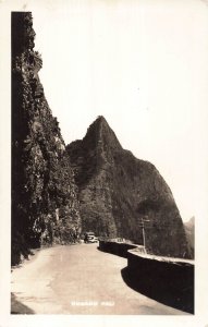 AUTOMOBILE ON THE PALI HIGHWAY FROM OAHU TO HONOLULU~1930s REAL PHOTO POSTCARD