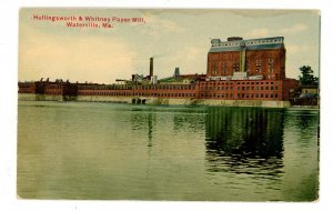 ME - Waterville. Hollingsworth & Whitney Paper Mill, Kennebec River