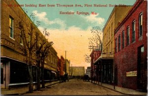 Postcard South Street Looking East from Thompson Ave Excelsior Springs, Missouri