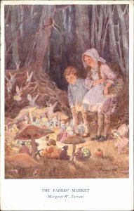 Margaret W Tarrant Fairy Fairies Market Medici Vintage Postcard