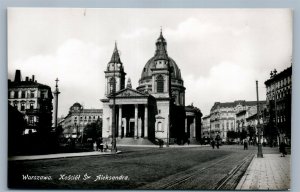 WARSAW POLAND KOSCIOL SW. ALEKSANDRA ANTIQUE REAL PHOTO POSTCARD WARSZAWA RPPC