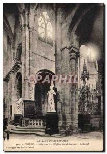 Figeac Old Postcard Interior of St. Savior & # 39eglise the & # 39autel