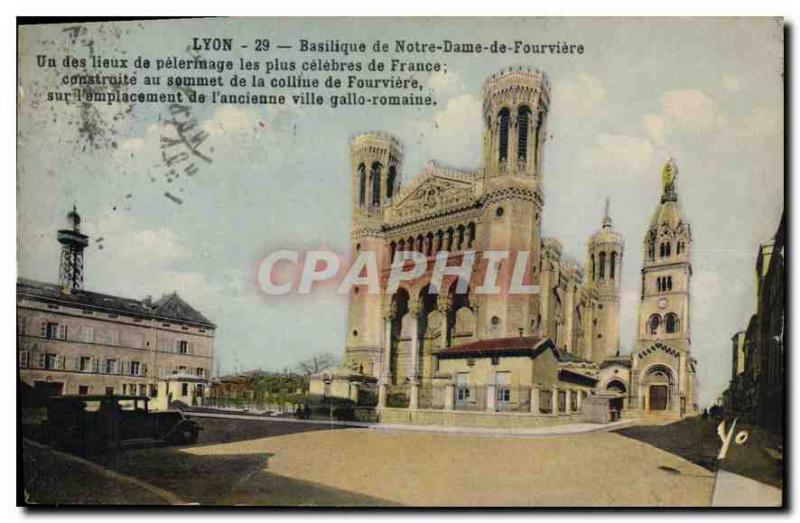 Postcard Old Lyon Basilica of Our Lady of Fourviere