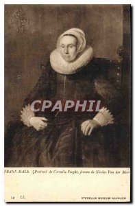 Postcard Old Frans Hals Portrait of Cornelia Vooght Nicolas woman Van der Meer