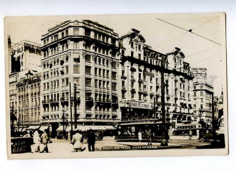 192409 BRAZIL SAO PAULO praca Patriarca Vintage photo postcard