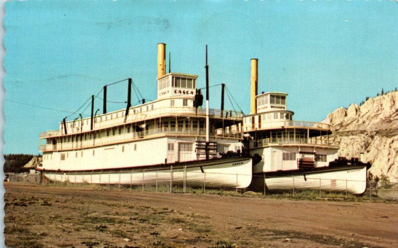 1970s Yukon Paddlewheelers River Route Steamboats Canada Postcard