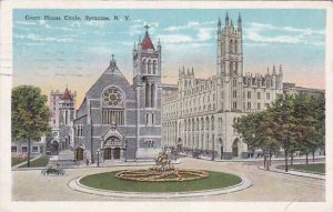 New York SYracuse Court House Circle 1929