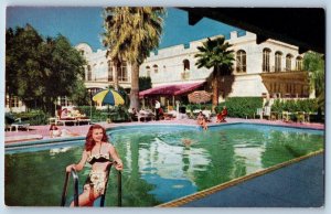 Chandler Arizona Postcard Swimming Pool San Marcos Hotel Bungalows c1960 Vintage