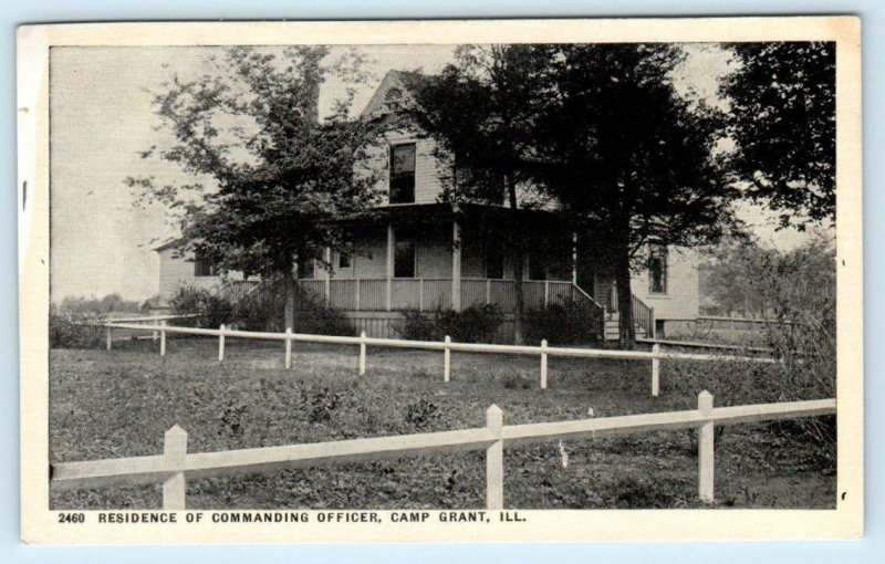 2 Postcards CAMP GRANT, Rockford IL ~ LIBERTY THEATRE Commanding Office Home