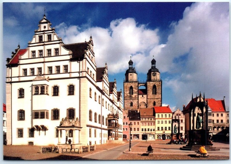 Postcard - Wittenberg Market with St. Mary's Church - Wittenberg, Germany