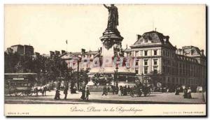 Paris Old Postcard Place de la Republique