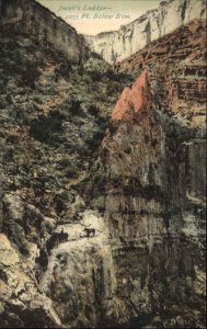 Grand Canyon Arizona AZ Jacob's Ladder 2355 Feet Below Rim Vintage Postcard