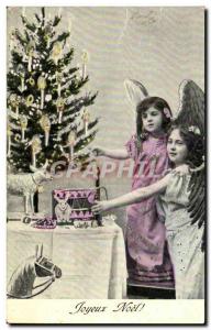 Old Postcard Angels Fancy Christmas Horse Rabbit