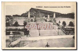 Old Postcard Marseille monumental staircase of the Gare St Charles