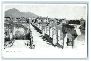 c1910's Pompei Foro Civile Volcano Ruins Italy Postcard 