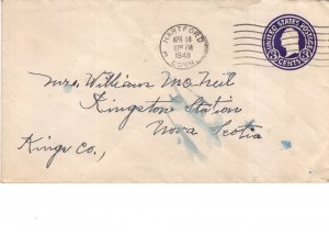 US Postal Stationery, 3 Cent Cover, Used 1948, Connecticut