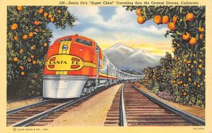 Santa Fe Super Chief California Railroad, Train Postcard