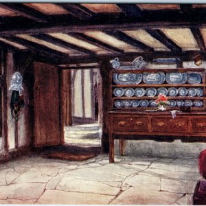 c1910s Stratford-upon-Avon, England Anne Hathaway's Kitchen Interior PC A342