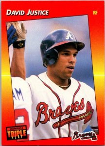 1992 Donruss Baseball Card David Justice Atlanta Braves sk3187