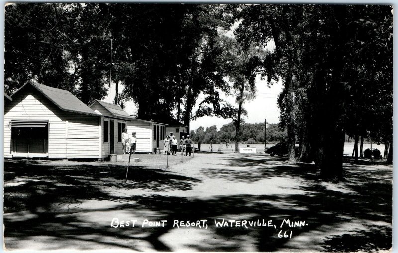 c1950s Waterville, Minn RPPC Best Point Resort Tetonka Bay Cabin Real Photo A112