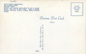 Postcard Texas Abilene Mack Eplen's Restaurant 1950s Dexter 23-6044