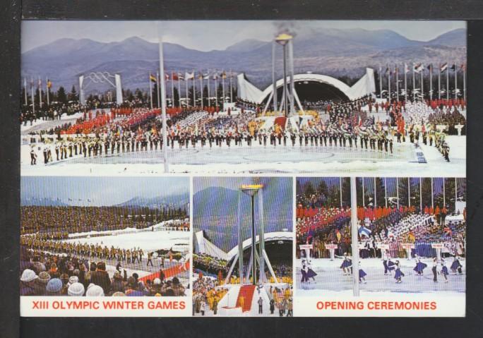 Lake Placid XIII Winter Olympic,Opening Ceremonies Postcard 