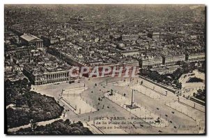 Old Postcard Paris Panorama Of The Place De La Concorde Caught In Balloon