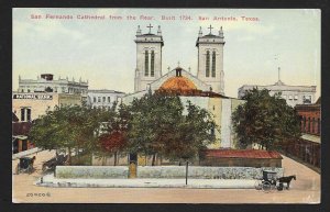 San Fernando Cathedral from Rear Street View San Antonio Texas Unused c1910s