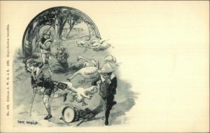 Children Play War Chased by Geese - Jack Abeille c1900 UDB Postcard
