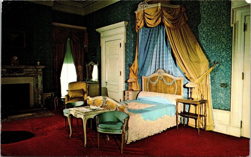 Blue Room Guest Room Vanderbilt Mansion Hyde Park New York NY Postcard UNP VTG 