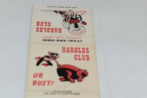 Harolds Club Reno Nevada Gun Museum Restaurant 30 Strike Matchbook Cover